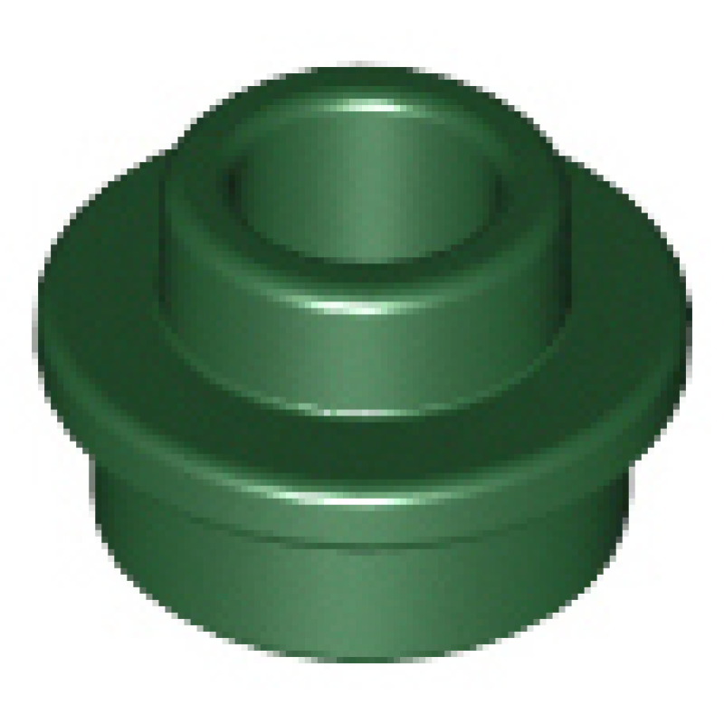 Plaat, Rond 1x1 met open nop Dark Green